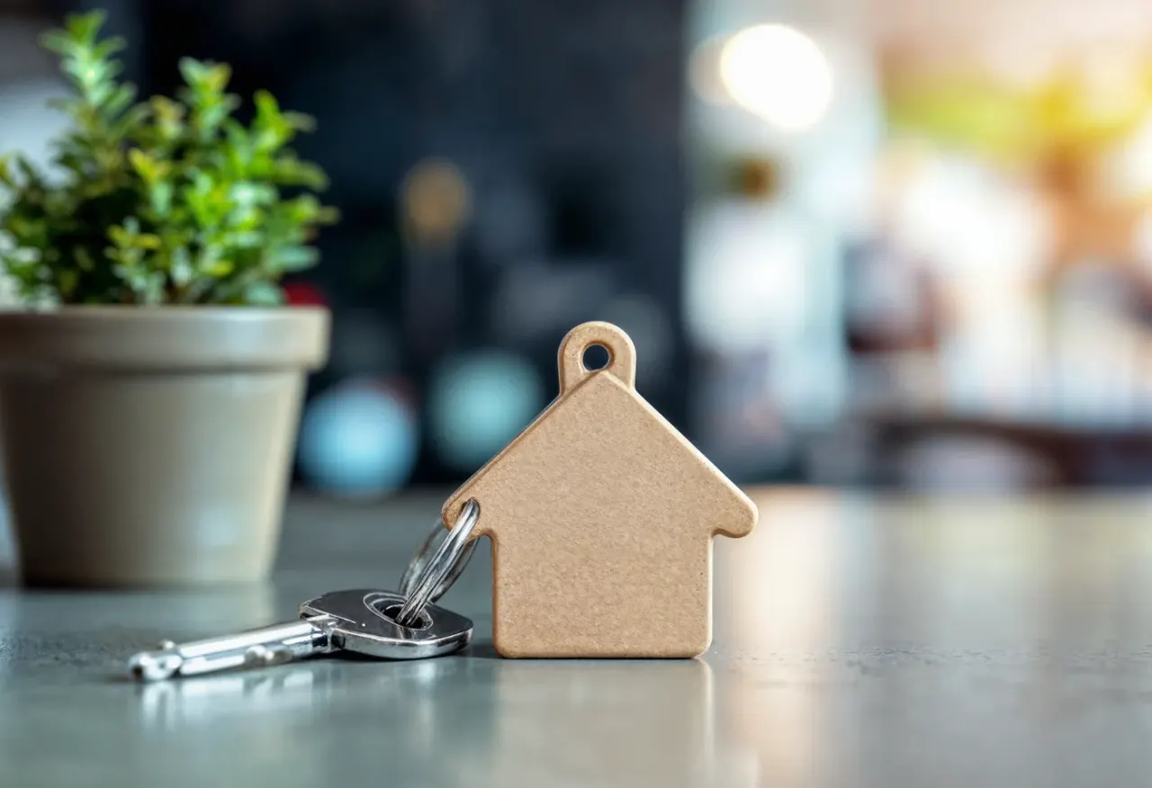 Llaves de una vivienda con llavero en forma de casa